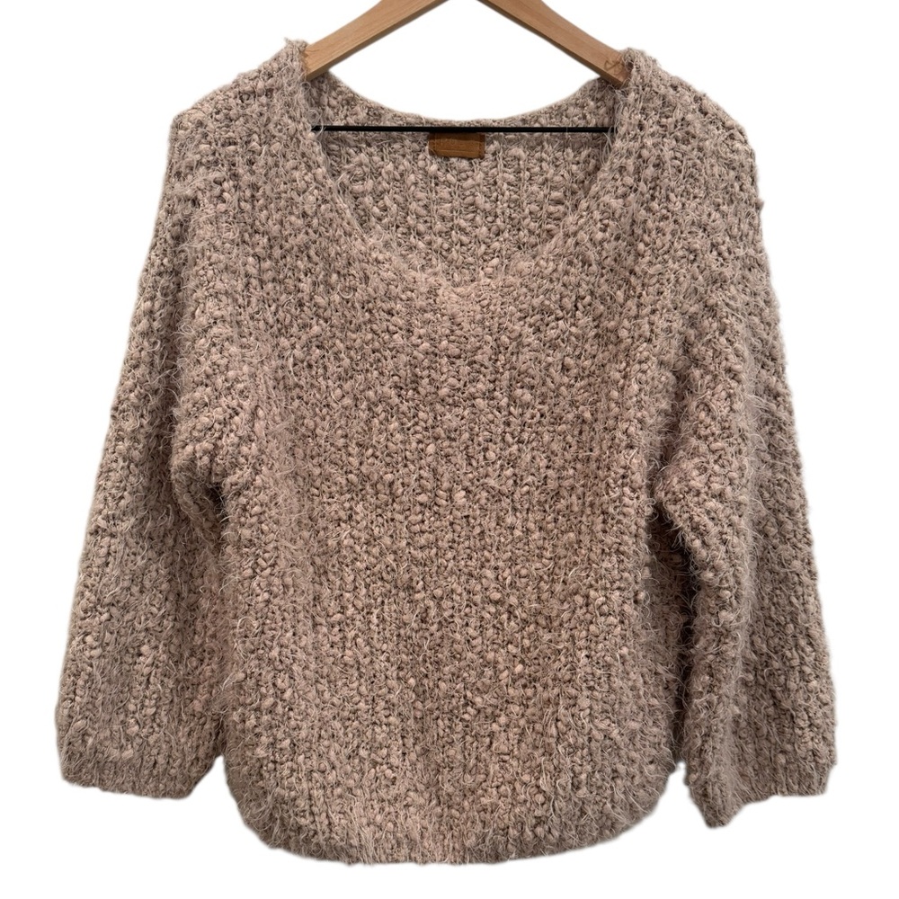 POL Super Soft Fuzzy Cozy Stretchy Tan Beige Sweater‎ Size Small